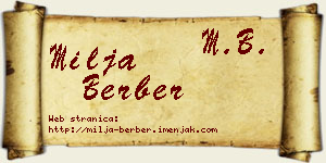 Milja Berber vizit kartica